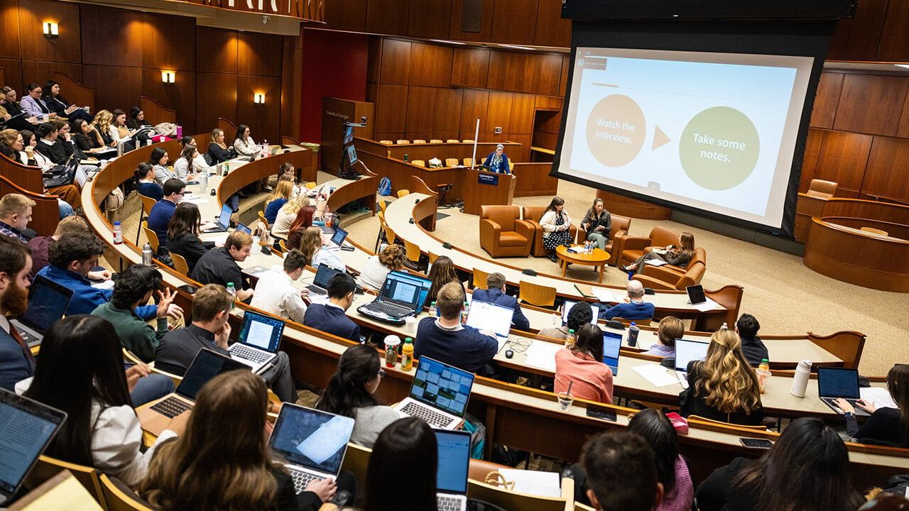 Law students participate in the Gateway to Practice program in the Goff Courtroom