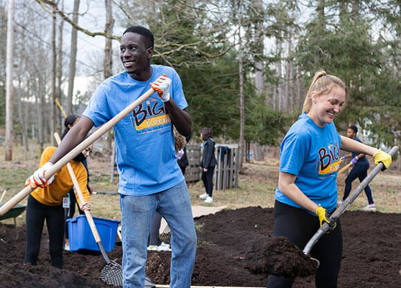 Students volunteering at the Big Event