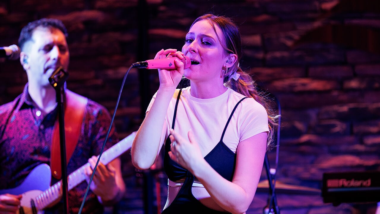 Performer singing at on the rocks pub and grill