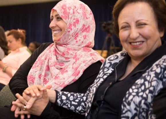 Nobel Prize laureates Tawakkol Karman and Shirin Ebadi