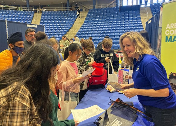 Young students at the manufacturing road show