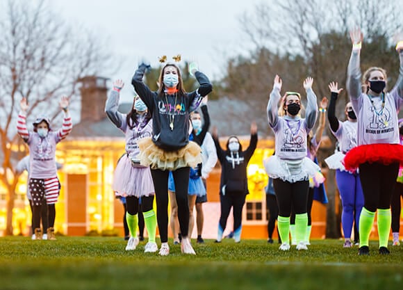 Students dance at QThon.