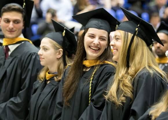 Row of graduates at commencement