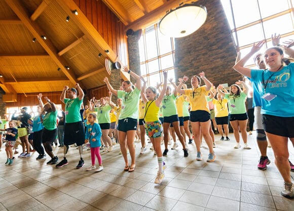 Participants take part in Camp No Limits in the Rocky Top Student Center