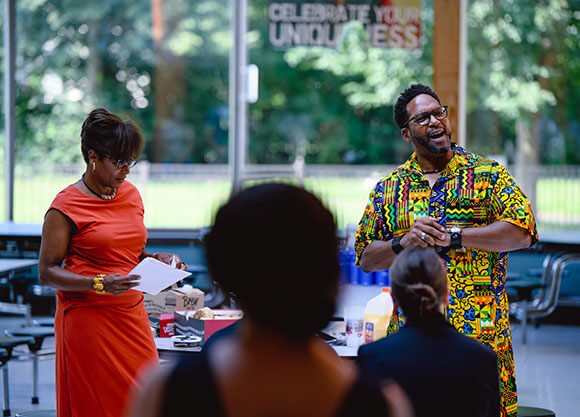 Professionals talk to students in New Haven about possible career paths