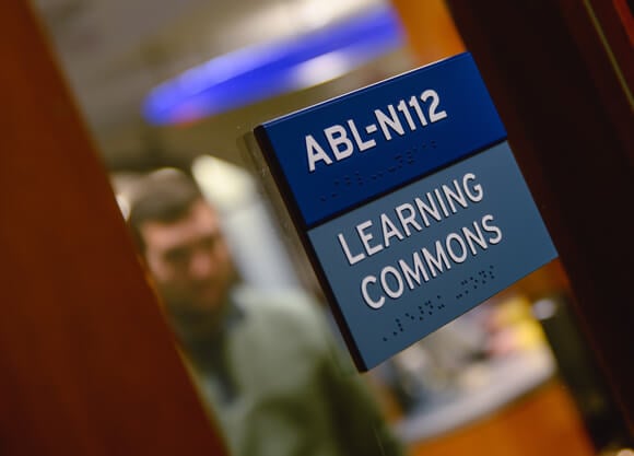 Sign that reads Learning Commons