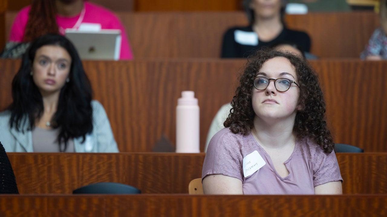 Students listen to speaker