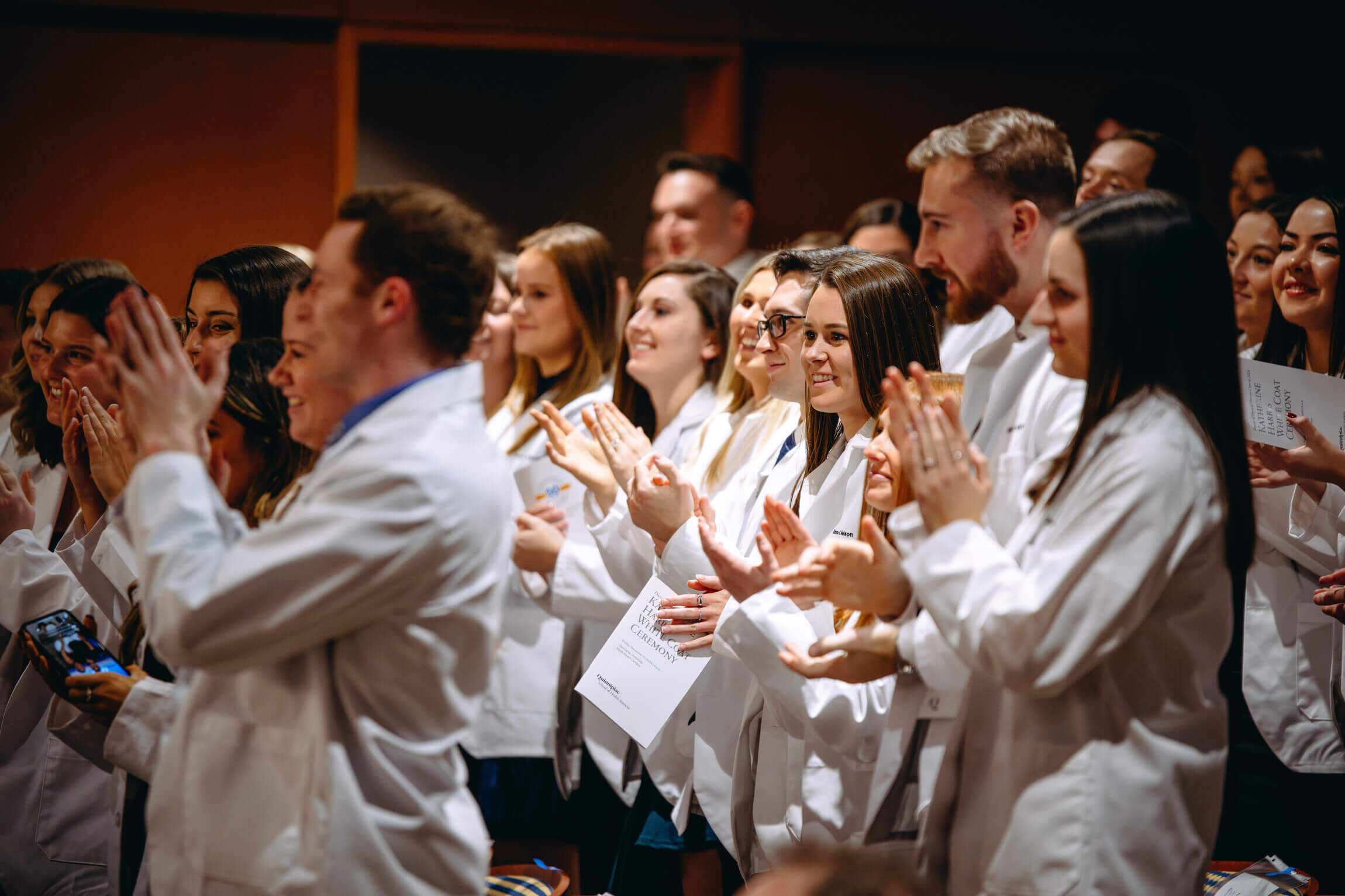 Students are coated at Quinnipiac’s DPT White Coat Ceremony