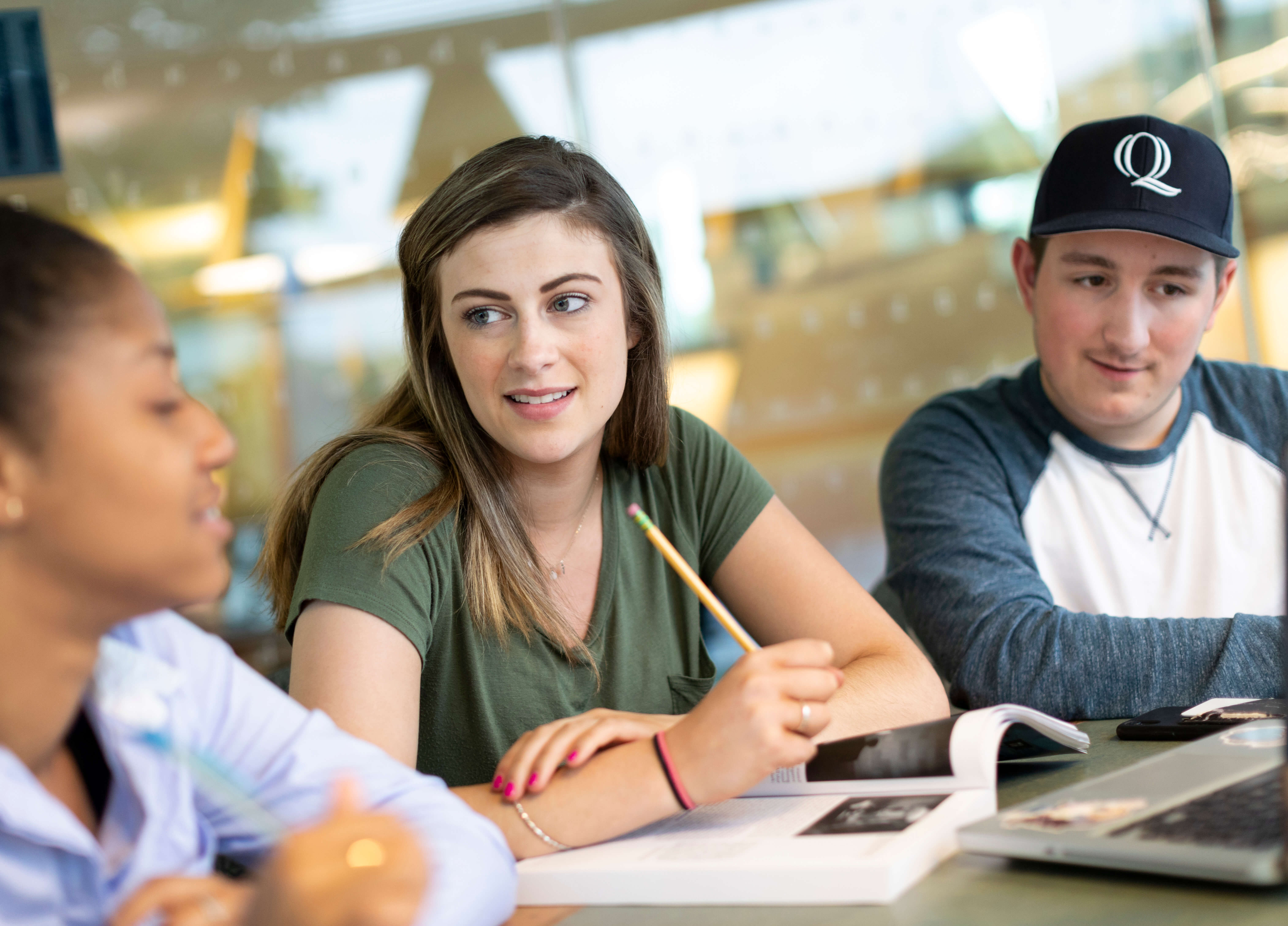 Students study in Arnold Bernhard Library