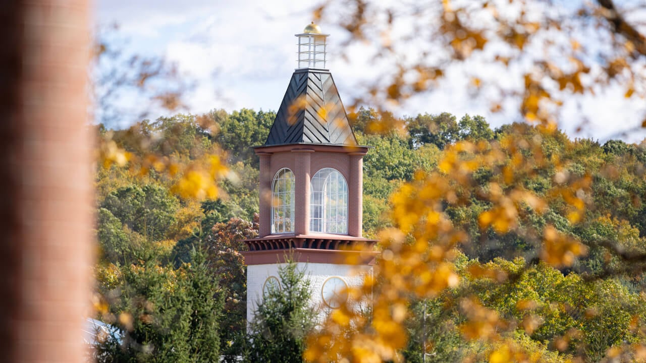 Clocktower with leaves