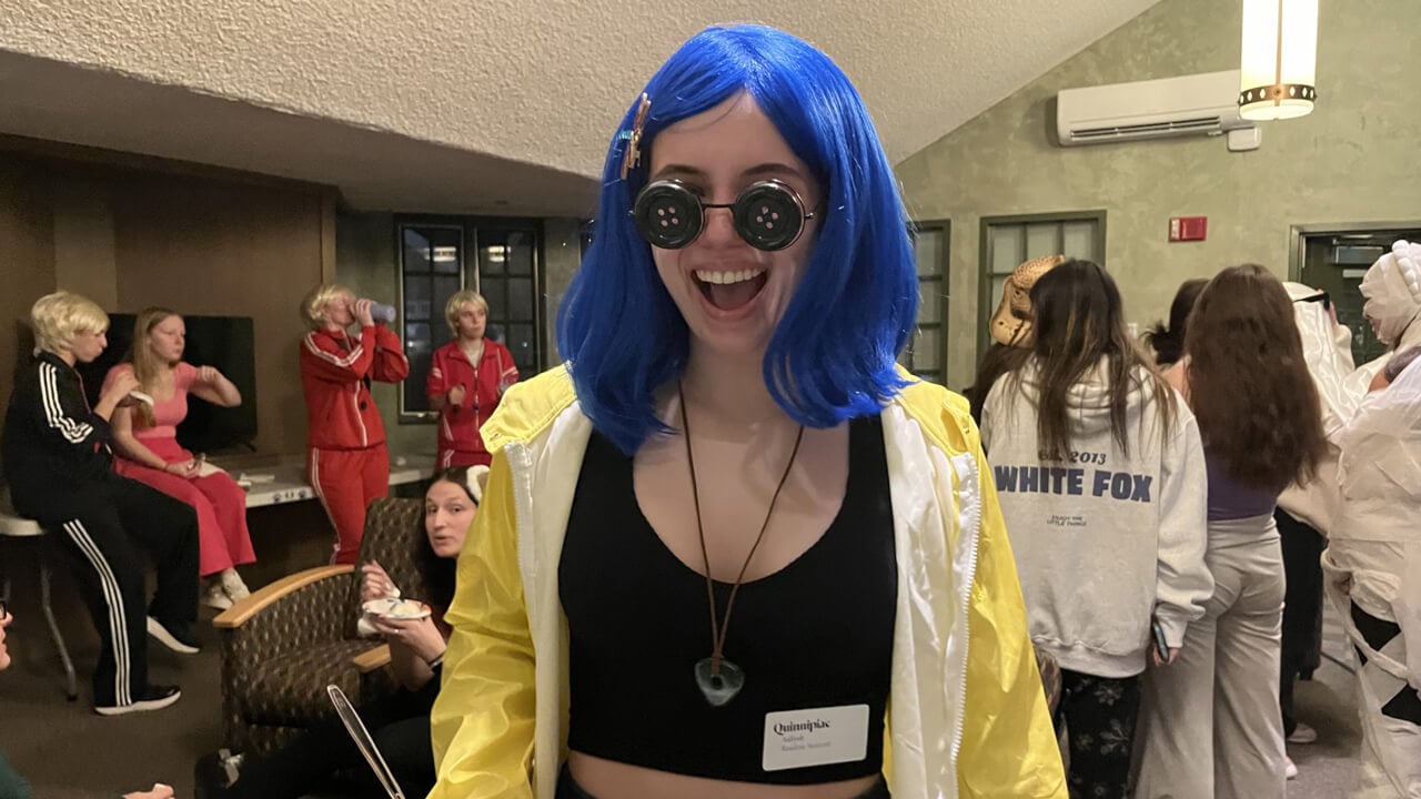 Student dressed in a costume